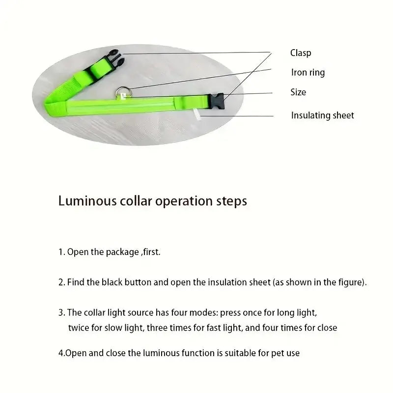 Premium LED Dog Collar - Night Safety & Visibility